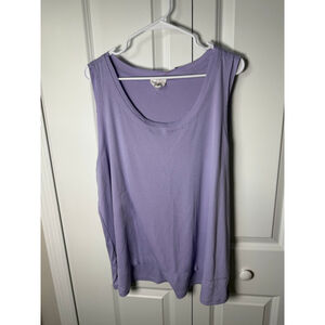 Andree by Unit Purple Ribbed Tank Top 2X